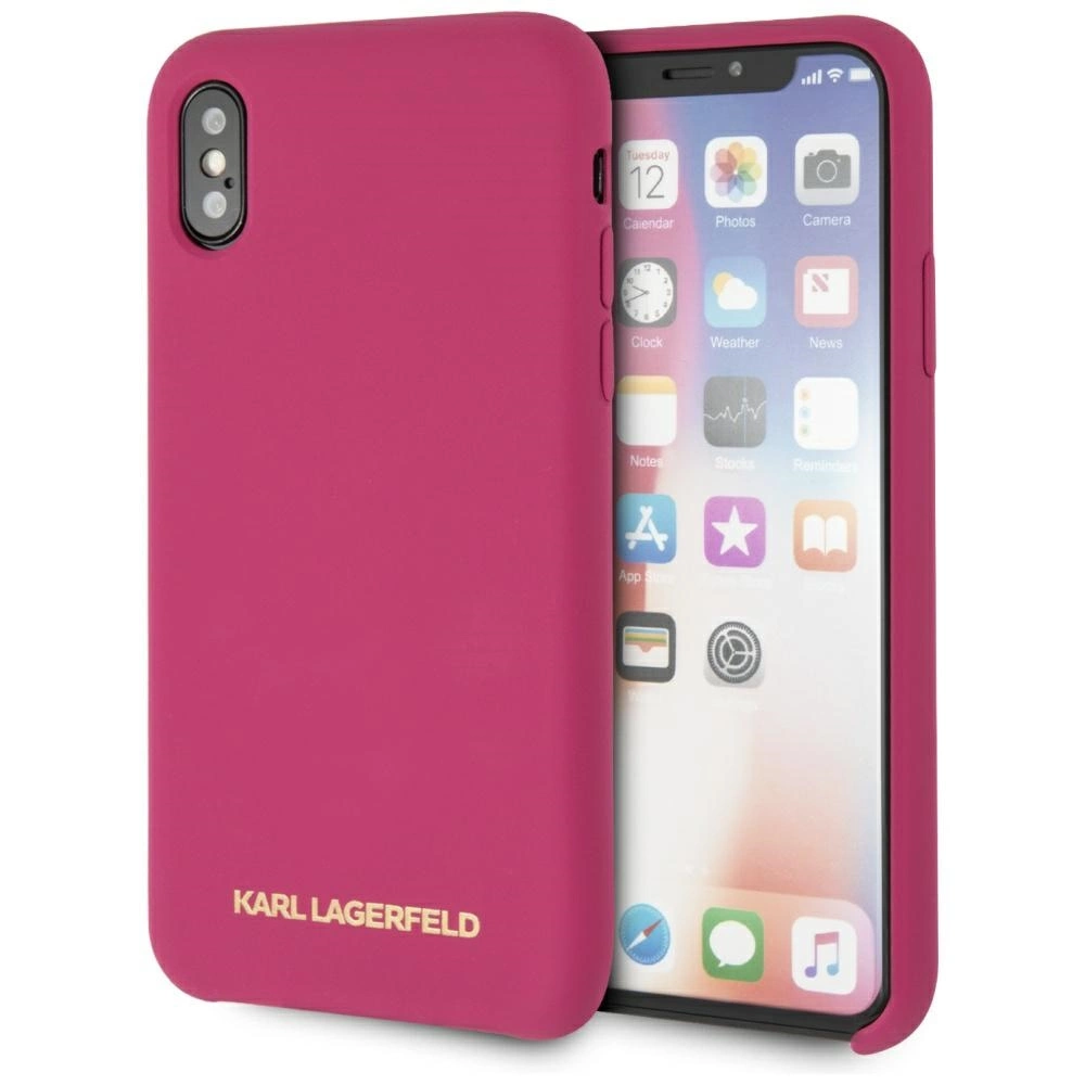 Etui Karl Lagerfeld Silicone na iPhone X/Xs hardcase - fuksja