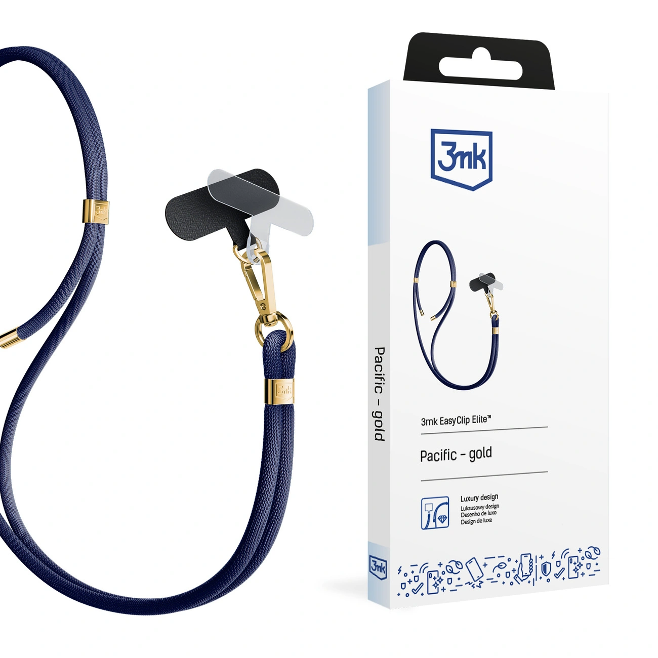 Smycz do smartofna 3mk EasyClip Elite - niebieska